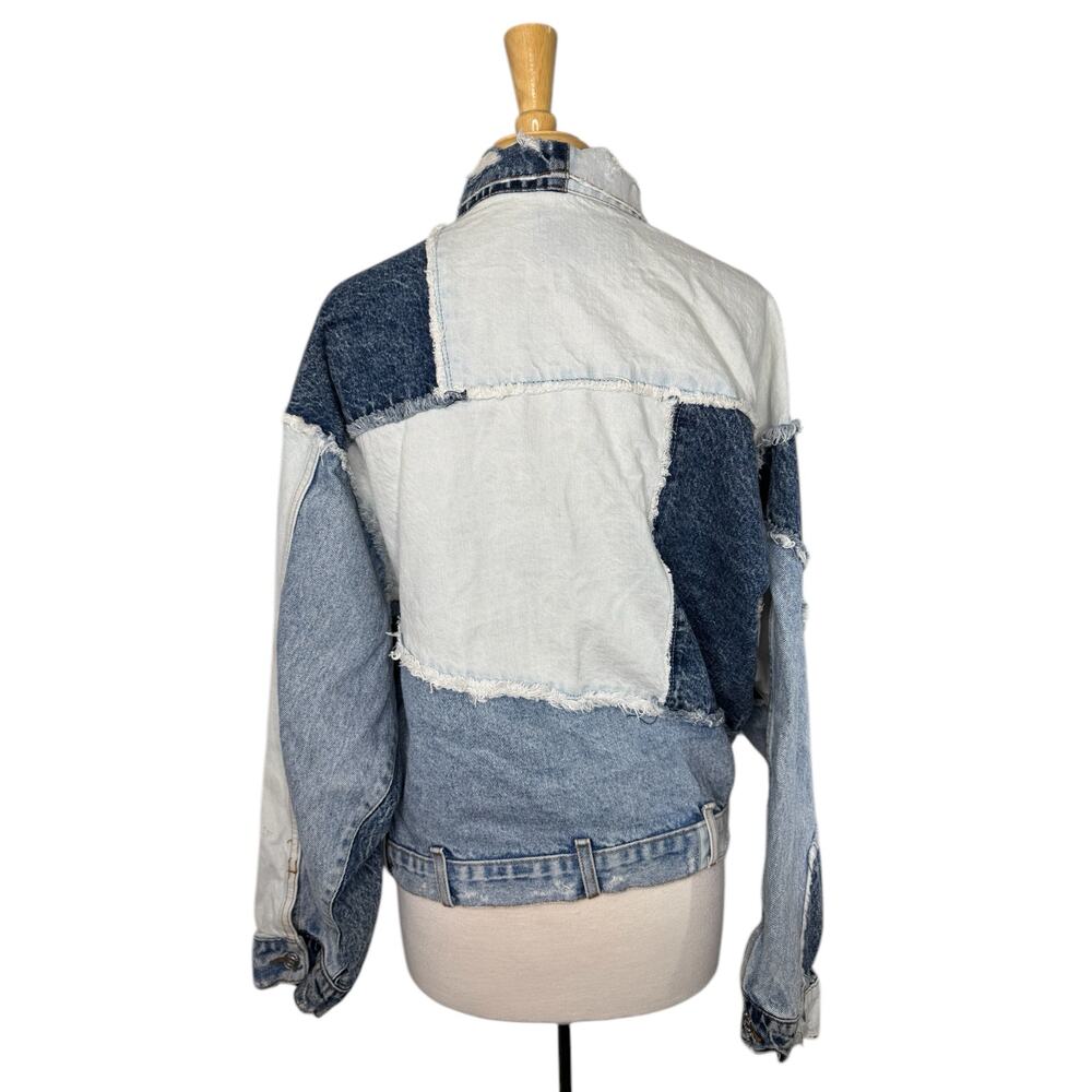 REVICE DENIM Patchwork Jean Jacket Size Large Wom… - image 3